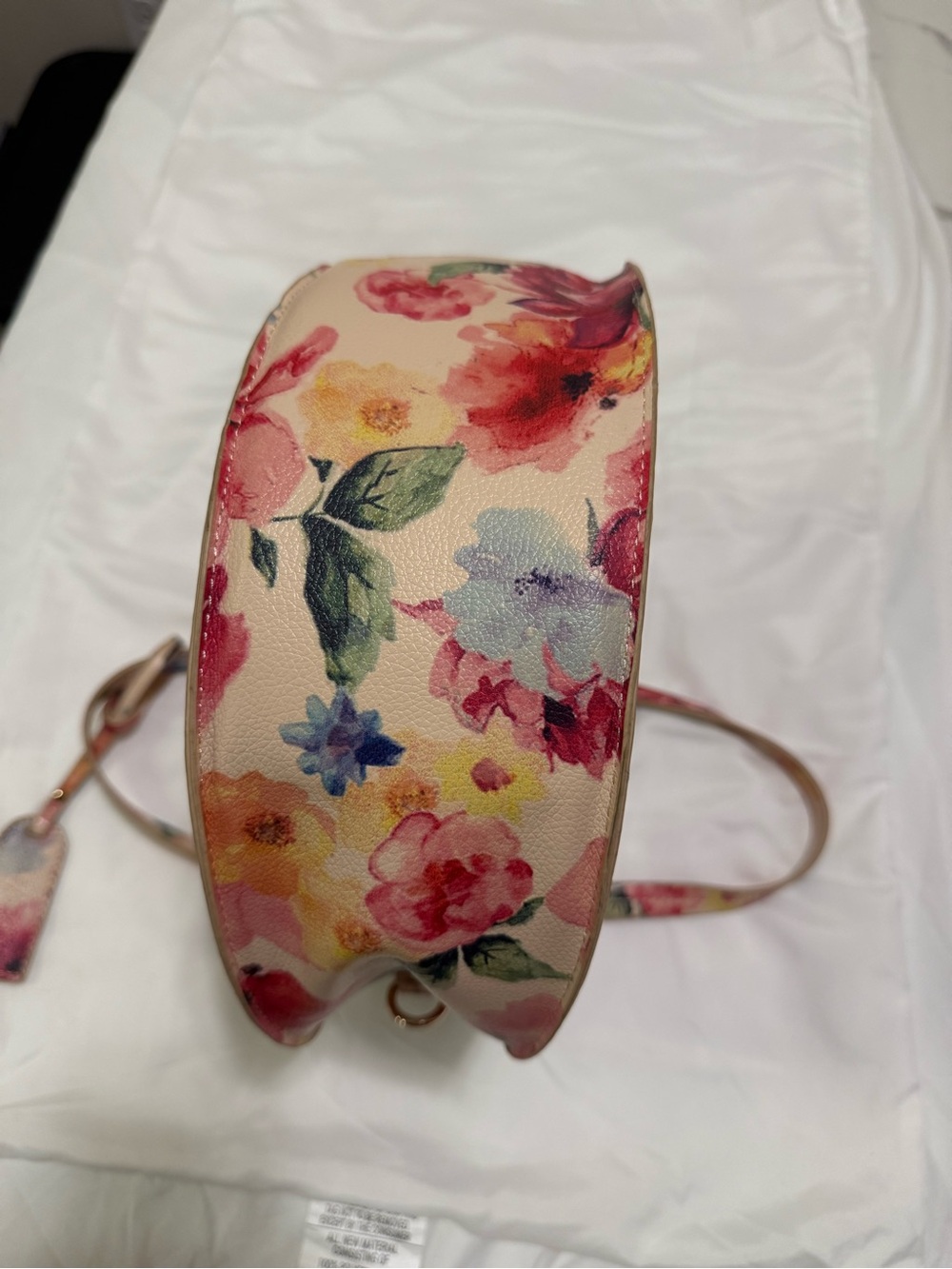 Floral Round Top Handle Bag Pink Multicolor Y2K - Picture 5 of 7